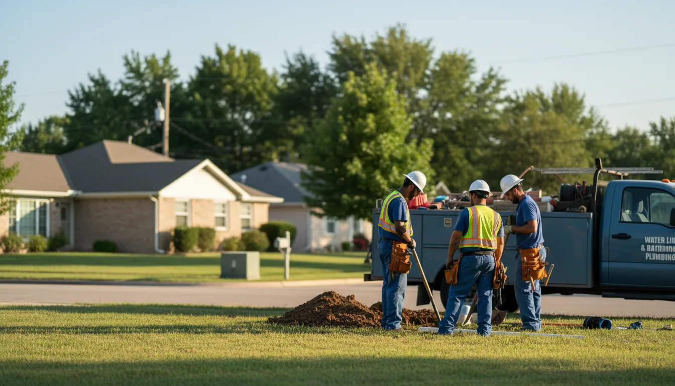 Residential water line and bathroom plumbing service in Leon, IA